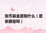 货币基金是指什么（是余额宝吗）