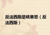 反法西斯是啥意思（反法西斯）