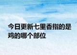 今日更新七里香指的是鸡的哪个部位
