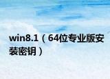 win8.1（64位专业版安装密钥）