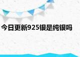 今日更新925银是纯银吗