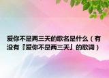 爱你不是两三天的歌名是什么（有没有『爱你不是两三天』的歌词）