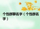 个性群聊名字（个性群名字）