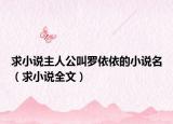 求小说主人公叫罗依依的小说名（求小说全文）