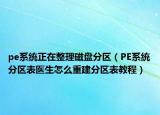 pe系统正在整理磁盘分区（PE系统分区表医生怎么重建分区表教程）
