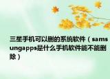 三星手机可以删的系统软件（samsungapps是什么手机软件能不能删除）