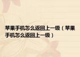 苹果手机怎么返回上一级（苹果手机怎么返回上一级）