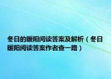 冬日的暖阳阅读答案及解析（冬日暖阳阅读答案作者查一路）