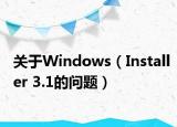 关于Windows（Installer 3.1的问题）