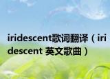 iridescent歌词翻译（iridescent 英文歌曲）