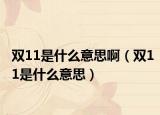 双11是什么意思啊（双11是什么意思）