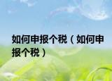 如何申报个税（如何申报个税）
