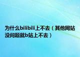 为什么bilibili上不去（其他网站没问题就b站上不去）