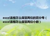 excel表格怎么保留两位的百分号（excel表格怎么保留两位小数）