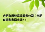 合肥有哪些家政服务公司（合肥有哪些家具市场?）