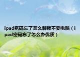 ipad密码忘了怎么解锁不要电脑（ipad密码忘了怎么办优质）