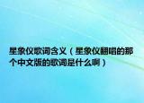 星象仪歌词含义（星象仪翻唱的那个中文版的歌词是什么啊）