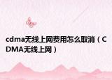 cdma无线上网费用怎么取消（CDMA无线上网）