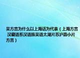 吴方言为什么以上海话为代表（上海方言 汉藏语系汉语族吴语太湖片苏沪嘉小片方言）