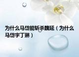 为什么马岱能斩杀魏延（为什么马岱字丁琳）