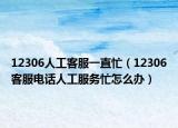 12306人工客服一直忙（12306客服电话人工服务忙怎么办）