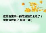 谁能百里挑一的范旭毅怎么走了（犯什么规则了 是哪一期）