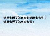 信用卡丢了怎么查询信用卡卡号（信用卡丢了怎么查卡号）