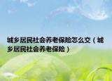 城乡居民社会养老保险怎么交（城乡居民社会养老保险）