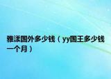 雅漾国外多少钱（yy国王多少钱一个月）