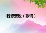 我想要说（歌词）