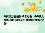 6岁以上疫苗接种时间表（0-6岁儿童接种疫苗时间表 儿童接种时间安排）