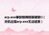 arp.exe搴旂敤绋嬪簭閿欒（关机出现arp.exe无法结束）