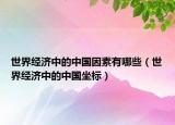 世界经济中的中国因素有哪些（世界经济中的中国坐标）