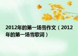 2012年的第一场雪作文（2012年的第一场雪歌词）