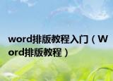 word排版教程入门（Word排版教程）