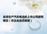 全球生产汽车电池的上市公司都有哪些（尽量全面些谢谢）