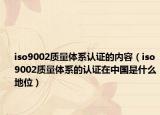 iso9002质量体系认证的内容（iso9002质量体系的认证在中国是什么地位）