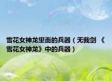 雪花女神龙里面的兵器（无我剑 《雪花女神龙》中的兵器）