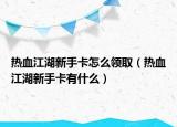 热血江湖新手卡怎么领取（热血江湖新手卡有什么）