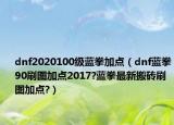 dnf2020100级蓝拳加点（dnf蓝拳90刷图加点2017?蓝拳最新搬砖刷图加点?）