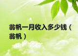 翁帆一月收入多少钱（翁帆）