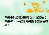苹果手机微信分身怎么下载安装（苹果iPhone微信分身版下载安装教程）