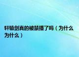 轩辕剑真的被禁播了吗（为什么 为什么）