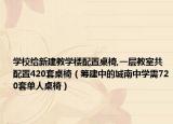 学校给新建教学楼配置桌椅,一层教室共配置420套桌椅（筹建中的城南中学需720套单人桌椅）