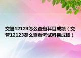 交管12123怎么查各科目成绩（交管12123怎么查看考试科目成绩）