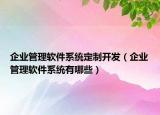 企业管理软件系统定制开发（企业管理软件系统有哪些）