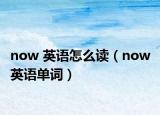 now 英语怎么读（now 英语单词）