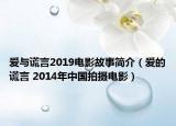 爱与谎言2019电影故事简介（爱的谎言 2014年中国拍摄电影）
