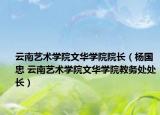 云南艺术学院文华学院院长（杨国忠 云南艺术学院文华学院教务处处长）