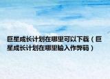 巨星成长计划在哪里可以下载（巨星成长计划在哪里输入作弊码）